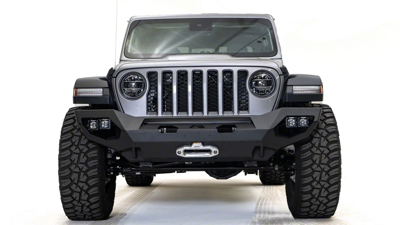 Fab Fours Jeep Wrangler Matrix Front Bumper; Matte Black JL18-X4651-1 (18-24 Jeep Wrangler JL ...