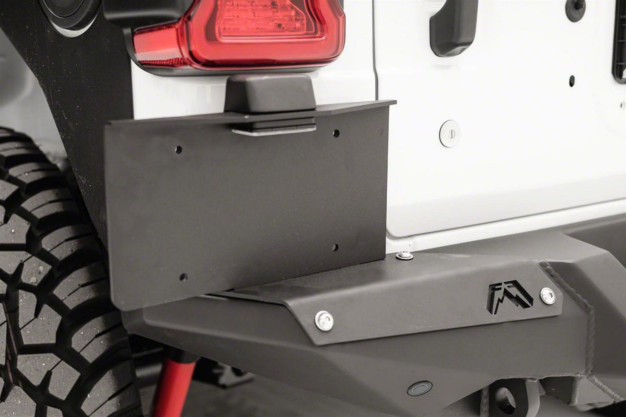 Fab Fours Jeep Wrangler Premium Rear Bumper License Plate Bracket ...