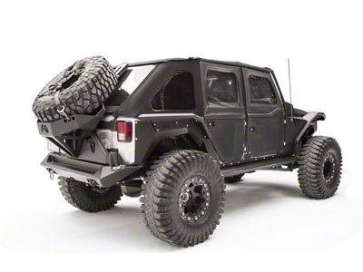 Fab Fours Rear Fender Flares; Bare Steel (07-25 Jeep Wrangler JK & JL 4-Door w/ Fab Fours Base Fender)