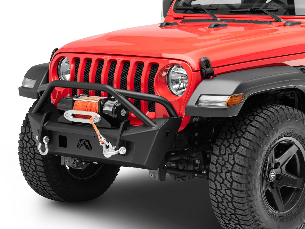 Fab Fours Jeep Wrangler Stubby Front Bumper With Pre-runner Guard 