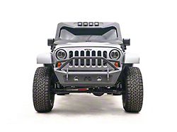 Fab Fours Stubby Winch Front Bumper with Pre-Runner Guard; Matte Black (07-18 Jeep Wrangler JK)