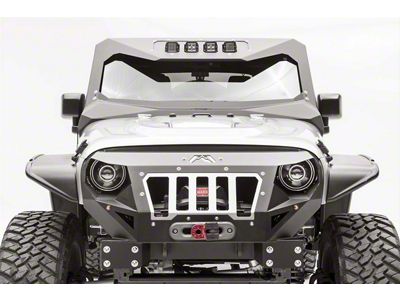 Fab Fours ViCowl Windshield Protector Light Insert; Bare Steel (07-18 Jeep Wrangler JK)