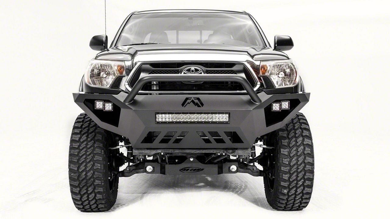 Fab Fours Tacoma Vengeance Front Bumper With Pre-runner Guard; Matte 