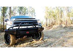 Fab Fours Black Steel Front Bumper with Pre-Runner Guard; Gloss Black (14-21 Tundra)