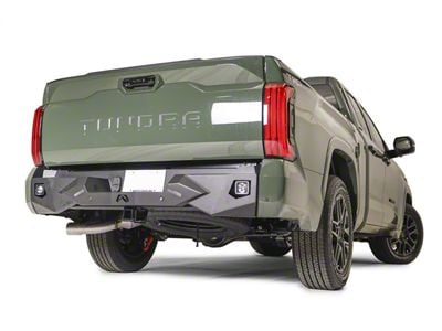 Fab Fours Vengeance Rear Bumper; Pre-Drilled for Backup Sensors; Matte Black (22-25 Tundra)