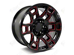 Factory Style Wheels 2021 4TR Pro Style Gloss Black Red Milled 6-Lug Wheel; 22x9; 0mm Offset (05-15 Tacoma)