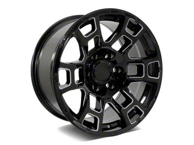 Factory Style Wheels 2021 Flow Forged 4TR Pro Style Gloss Black Milled 6-Lug Wheel; 17x8.5; 0mm Offset (2024 Tacoma)