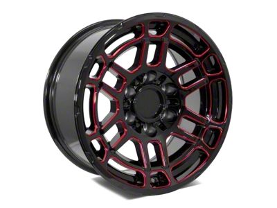 Factory Style Wheels 2022 Tac Pro Style Gloss Black Red Milled 6-Lug Wheel; 17x8.5; -10mm Offset (2024 Tacoma)