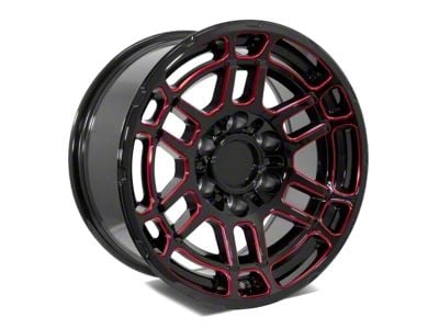 Factory Style Wheels 2022 Tac Pro Style Gloss Black Red Milled 6-Lug Wheel; 17x8.5; -10mm Offset (05-15 Tacoma)