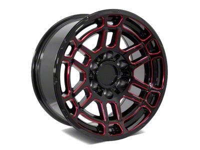 Factory Style Wheels 2022 Tac Pro Style Gloss Black Red Milled 6-Lug Wheel; 17x8.5; 0mm Offset (05-15 Tacoma)