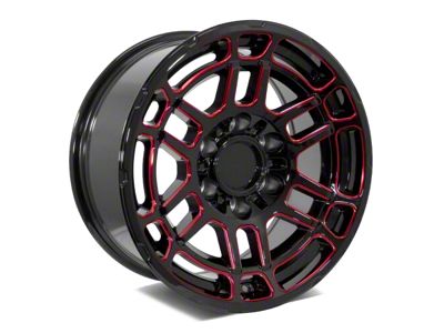 Factory Style Wheels 2022 Tac Pro Style Gloss Black Red Milled 6-Lug Wheel; 16x8; 0mm Offset (10-24 4Runner)