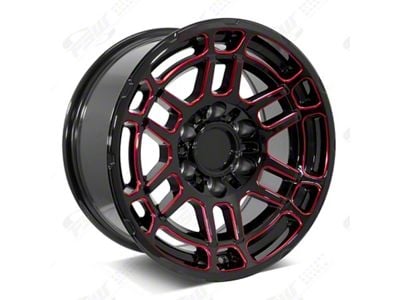 Factory Style Wheels 2022 Tac Pro Style Gloss Black Red Milled 6-Lug Wheel; 20x9; -12mm Offset (2024 Tacoma)