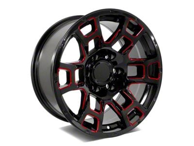 Factory Style Wheels 2021 Flow Forged 4TR Pro Style Gloss Black Red Milled 6-Lug Wheel; 20x9; 0mm Offset (16-23 Tacoma)