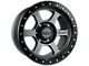 Falcon Wheels T1 Series Matte Gunmetal with Matte Black Ring 6-Lug Wheel; 17x9; -12mm Offset (03-09 4Runner)