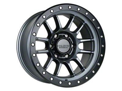 Falcon Wheels T7 Series Matte Gunmetal with Matte Black Ring 6-Lug Wheel; 17x9; 0mm Offset (03-09 4Runner)