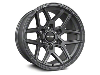 Falcon Wheels T9 Atlas Series Full Matte Gunmetal 6-Lug Wheel; 17x9; -38mm Offset (03-09 4Runner)