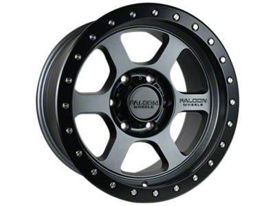 Falcon Wheels T1 Series Matte Gunmetal with Matte Black Ring 6-Lug Wheel; 17x9; -12mm Offset (05-15 Tacoma)