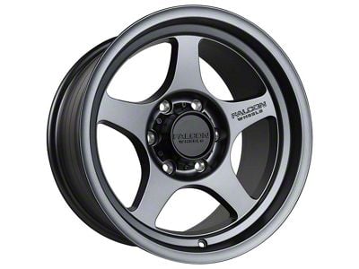 Falcon Wheels T2 Series Full Matte Gunmetal 6-Lug Wheel; 17x9; 0mm Offset (05-15 Tacoma)