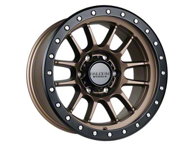 Falcon Wheels T7 Series Matte Bronze with Matte Black Ring 6-Lug Wheel; 17x9; 0mm Offset (05-15 Tacoma)