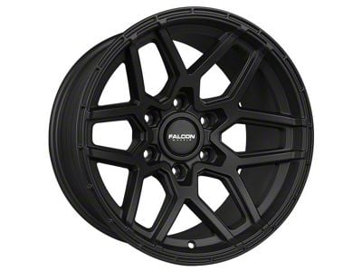 Falcon Wheels T9 Atlas Series Full Matte Black 6-Lug Wheel; 17x9; -25mm Offset (05-15 Tacoma)