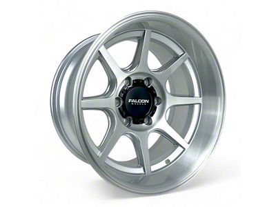 Falcon Wheels T8 Seeker Series Silver Brush Face 6-Lug Wheel; 17x9; -38mm Offset (10-24 4Runner)