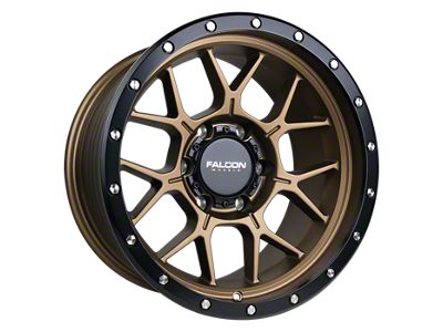 Falcon Wheels TX Titan Series Matte Bronze with Matte Black Ring 6-Lug Wheel; 17x9; -12mm Offset (16-23 Tacoma)