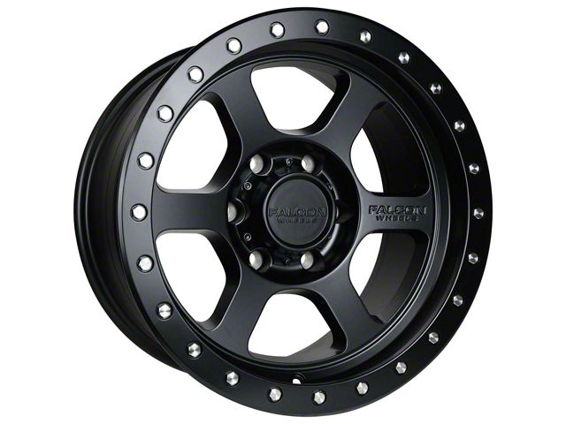 Falcon Wheels T1 Series Full Matte Black 6-Lug Wheel; 17x9; -12mm Offset (2024 Tacoma)