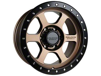 Falcon Wheels T1 Series Matte Bronze with Matte Black Ring 6-Lug Wheel; 17x9; 0mm Offset (2024 Tacoma)