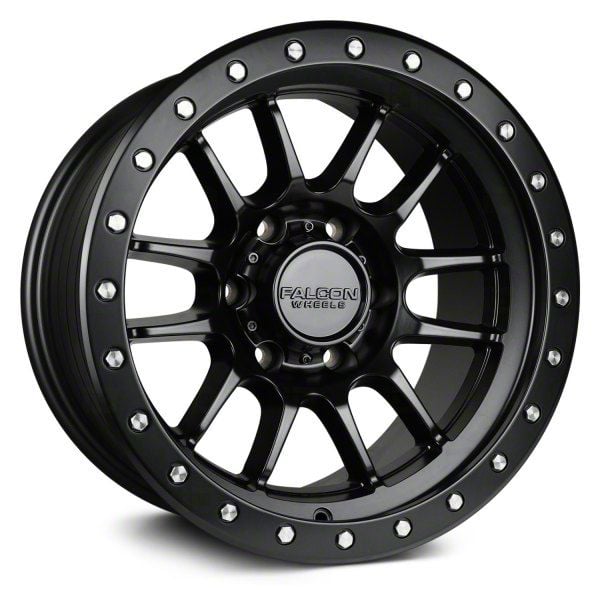 Falcon Wheels Tacoma T7 Series Matte Black with Matte Black Ring 6-Lug ...