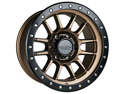 Falcon Wheels T7 Series Matte Bronze with Matte Black Ring 6-Lug Wheel; 17x9; -12mm Offset (2024 Tacoma)