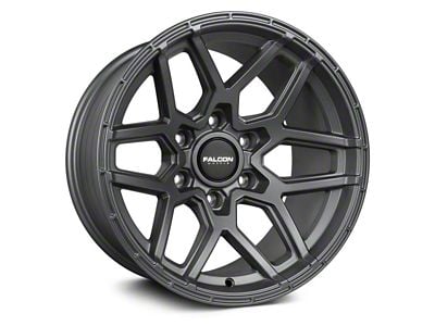 Falcon Wheels T9 Atlas Series Full Matte Gunmetal 6-Lug Wheel; 17x9; -38mm Offset (2024 Tacoma)