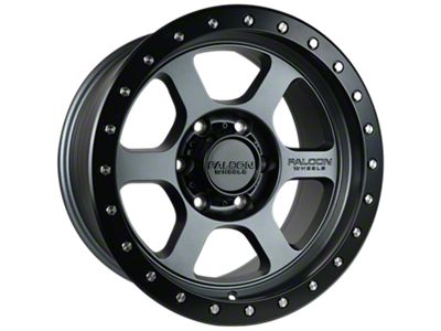 Falcon Wheels T1 Series Matte Gunmetal with Matte Black Ring 6-Lug Wheel; 17x9; -12mm Offset (10-24 4Runner)