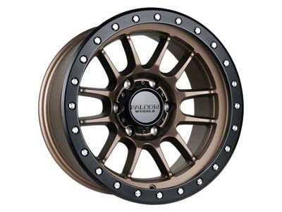 Falcon Wheels T7 Series Matte Bronze with Matte Black Ring 6-Lug Wheel; 17x9; 0mm Offset (10-24 4Runner)