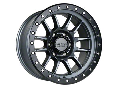 Falcon Wheels T7 Series Matte Gunmetal with Matte Black Ring 6-Lug Wheel; 17x9; 0mm Offset (10-24 4Runner)