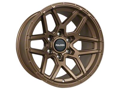 Falcon Wheels T9 Atlas Series Full Matte Bronze 6-Lug Wheel; 17x9; -15mm Offset (10-24 4Runner)