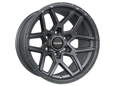 Falcon Wheels T9 Atlas Series Full Matte Gunmetal 6-Lug Wheel; 17x9; -25mm Offset (10-24 4Runner)