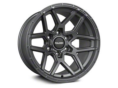 Falcon Wheels T9 Atlas Series Full Matte Gunmetal 6-Lug Wheel; 17x9; -38mm Offset (10-24 4Runner)