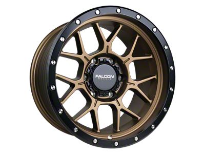 Falcon Wheels TX Titan Series Matte Bronze with Matte Black Ring 6-Lug Wheel; 17x9; -12mm Offset (10-24 4Runner)