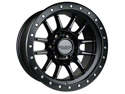 Falcon Wheels T7 Series Matte Black with Matte Black Ring 6-Lug Wheel; 17x9; -12mm Offset (21-25 Bronco, Excluding Raptor)