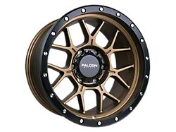 Falcon Wheels TX Titan Series Matte Bronze with Matte Black Ring 6-Lug Wheel; 17x9; -12mm Offset (21-24 Bronco, Excluding Raptor)