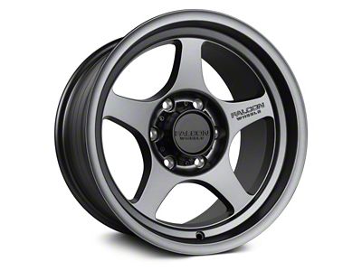 Falcon Wheels T2 Series Full Matte Gunmetal Wheel; 17x9; -12mm Offset (20-24 Jeep Gladiator JT)