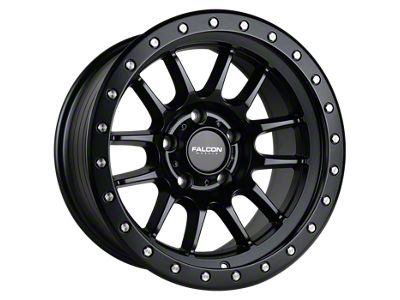 Falcon Wheels T7 Series Full Matte Black Wheel; 17x9; -12mm Offset (20-24 Jeep Gladiator JT)