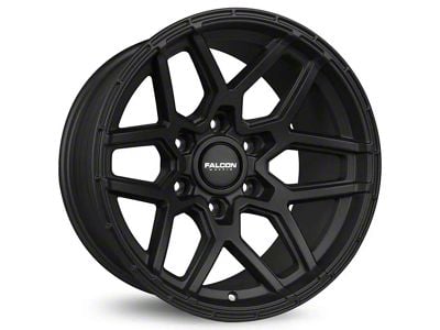 Falcon Wheels T9 Atlas Series Full Matte Black 6-Lug Wheel; 17x9; -15mm Offset (16-23 Tacoma)