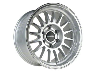 Falcon Wheels TX2 Stratos Series Full Silver with Machined Face and Lip 6-Lug Wheel; 17x9; -12mm Offset (2024 Tacoma)