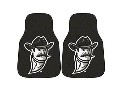 Carpet Front Floor Mats with New Mexico State University Logo; Crimson (Universal; Some Adaptation May Be Required)