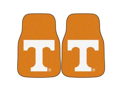 Carpet Front Floor Mats with University of Tennessee Logo; Orange (Universal; Some Adaptation May Be Required)