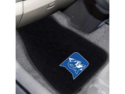 Embroidered Front Floor Mats with Duke University Logo; Black (Universal; Some Adaptation May Be Required)