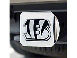 Hitch Cover with Cincinnati Bengals Logo; Chrome (Universal; Some Adaptation May Be Required)