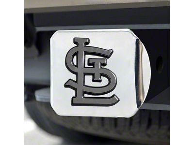 Hitch Cover with St. Louis Cardinals Logo; Chrome (Universal; Some Adaptation May Be Required)