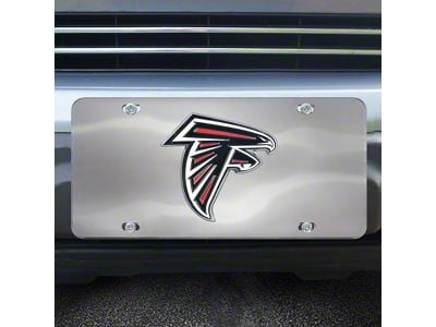 License Plate with Atlanta Falcons Logo; Stainless Steel (Universal; Some Adaptation May Be Required)